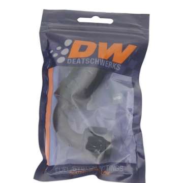 Picture of DeatschWerks 8 AN Female Flare Swivel 120-Degree Hose End CPE - Anodized Matte Black