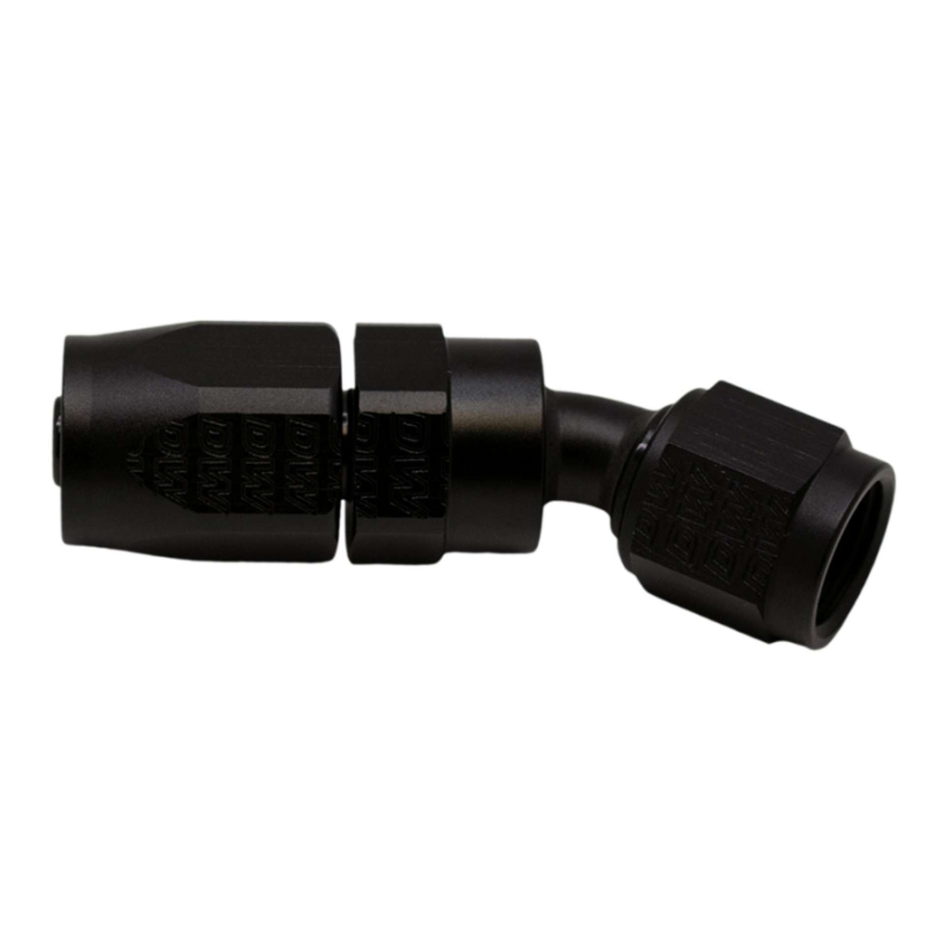 Picture of DeatschWerks 6 AN Female Flare Swivel 30-Degree Hose End CPE - Anodized Matte Black