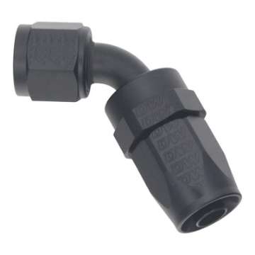 Picture of DeatschWerks 8 AN Female Flare Swivel 60-Degree Hose End CPE - Anodized Matte Black