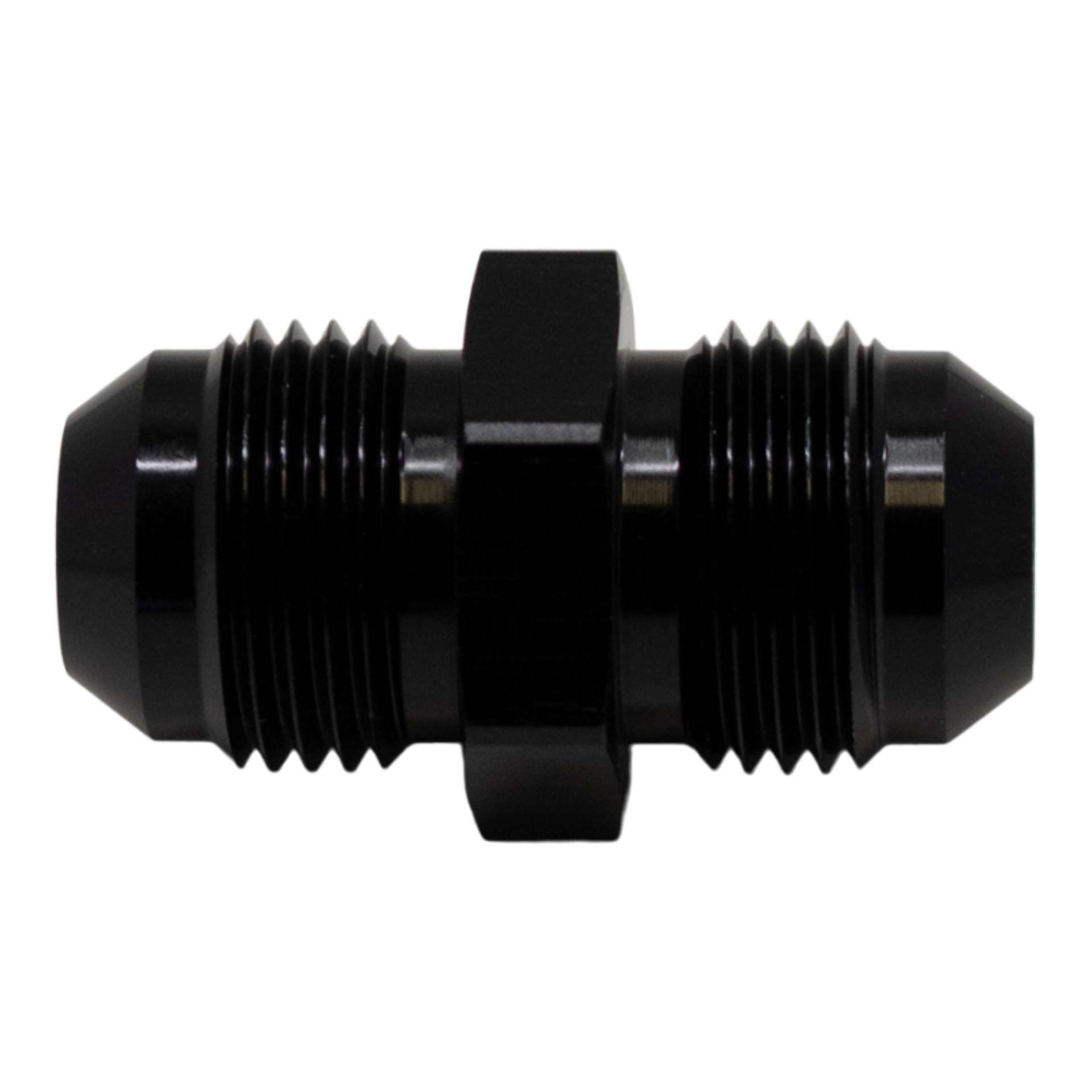 Picture of DeatschWerks 8AN Male Flare to 8AN Male Flare Coupler - Anodized Matte Black