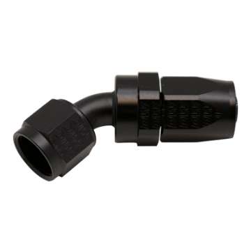 Picture of DeatschWerks 8AN Female Swivel 45-Degree Hose End CPE - Anodized Matte Black