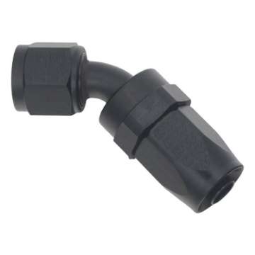 Picture of DeatschWerks 8AN Female Swivel 45-Degree Hose End CPE - Anodized Matte Black