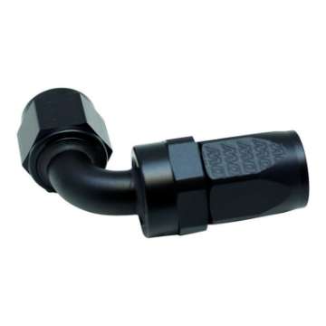 Picture of DeatschWerks 8AN Female Swivel 90-Degree Hose End CPE - Anodized Matte Black