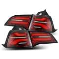 Picture of AlphaRex 20-22 Tesla Model Y PRO-Series LED Tail Lights Red Smoke w-Seq Sig