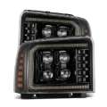 Picture of AlphaRex 05-07 Ford Super Duty-Excursion NOVA-Series LED Projector Headlights Alpha-Blk w-Activ Ligh