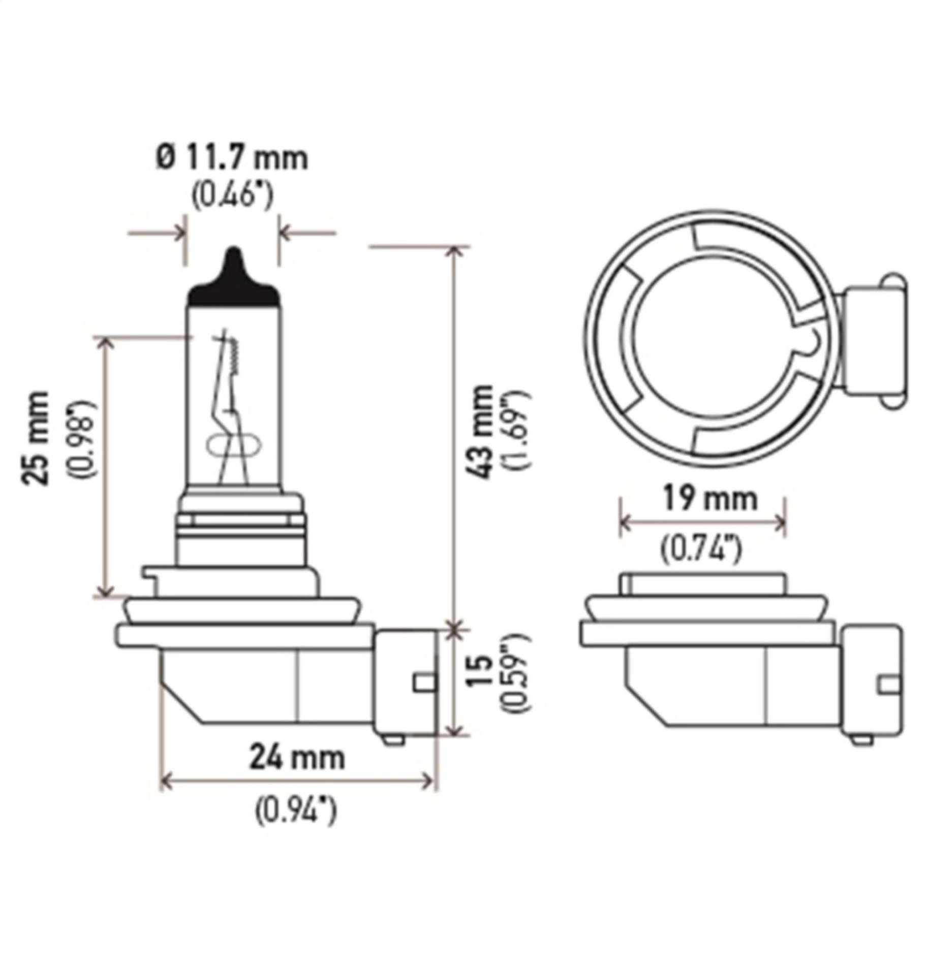 Picture of Hella Bulb H11 12V 55W PGJ19-2 T4 LONG LIFE