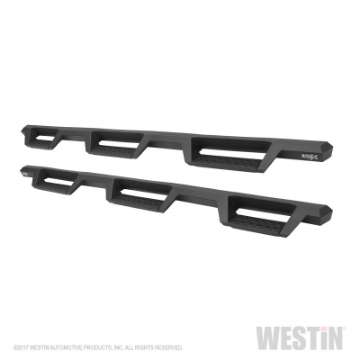 Picture of Westin 14-18 Chevrolet Silverado 1500 DC 6-5ft Bed HDX Drop W2W Nerf Step Bars - Tex- Blk