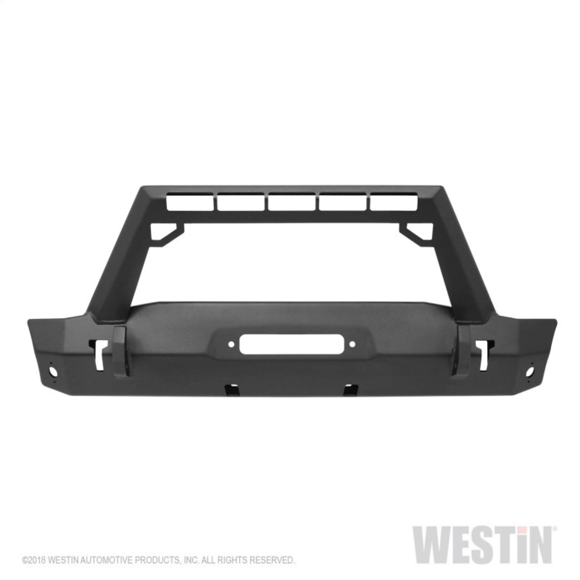 Picture of Westin 07-18 Jeep Wrangler JK WJ2 Stubby Front Bumper w-LED Lt Bar Mnt - Tex- Blk