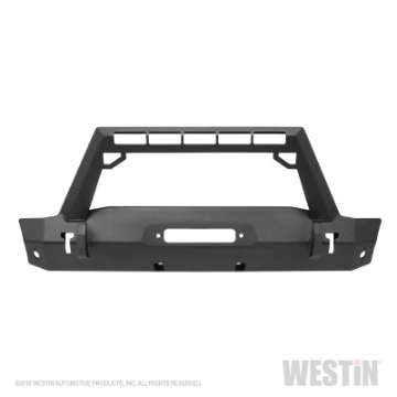 Picture of Westin 07-18 Jeep Wrangler JK WJ2 Stubby Front Bumper w-LED Lt Bar Mnt - Tex- Blk