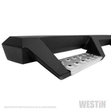 Picture of Westin 07-18 Jeep Wrangler JKU 4dr- HDX Stainless Drop Nerf Step Bars - Tex- Blk