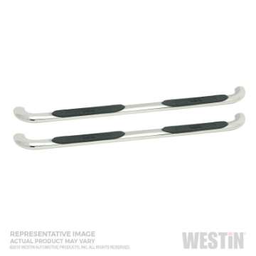 Picture of Westin 19-22 Chevrolet Silverado 1500 DC Platinum 4 Oval Nerf Step Bars - SS