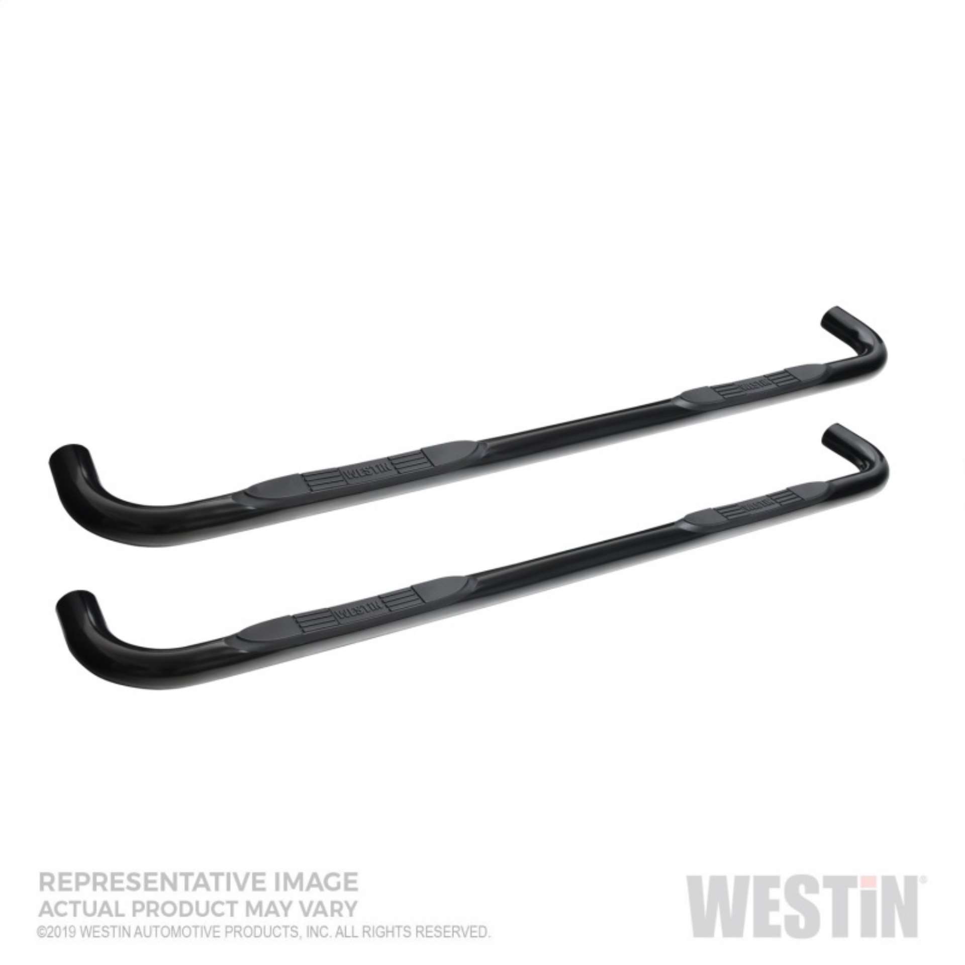 Picture of Westin 19-22 Chevrolet Silverado 1500 DC E-Series 3 Nerf Step Bars - Blk