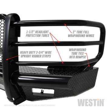 Picture of Westin 11-14 Chevrolet Silverado 2500-3500 HDX Bandit Front Bumper - Blk