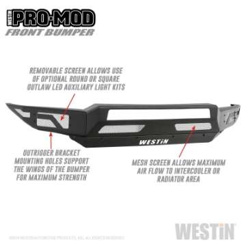 Picture of Westin 19-21 Chevrolet Silverado 1500 Pro-Mod Front Bumper - Tex- Blk