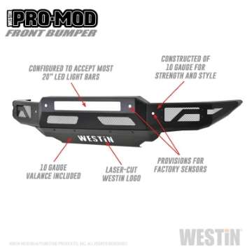 Picture of Westin 19-21 Ford Ranger Pro-Mod Front Bumper - Tex- Blk