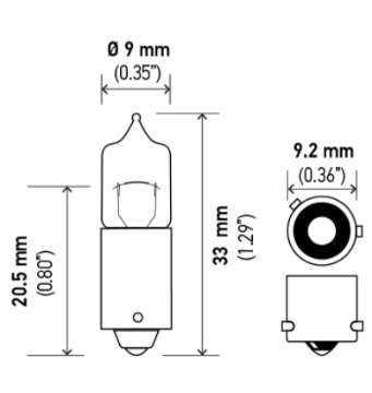 Picture of Hella Bulb H6W 12V 6W BAX9s T2-75