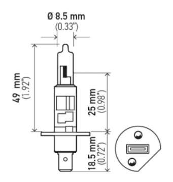 Picture of Hella Bulb H1 12V 55W P14-5s T2-5