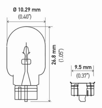 Picture of Hella Bulb 2821 12V 3W W2-1x9-5d T3-25 E1 SB