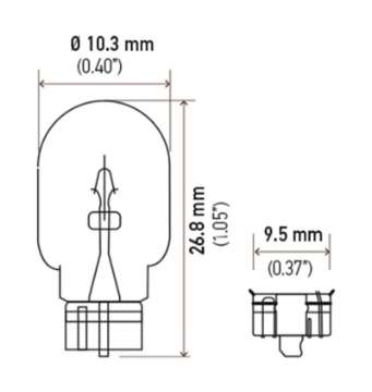 Picture of Hella Bulb 194 12V 4W W2-1x9-5d T3-25 Min- Order QTY 10