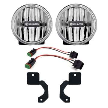 Picture of KC HiLiTES 18-23 Jeep JL-JT 4in- Gravity G4 LED Light 10w SAE-ECE Clear Fog Beam Pair Pack System