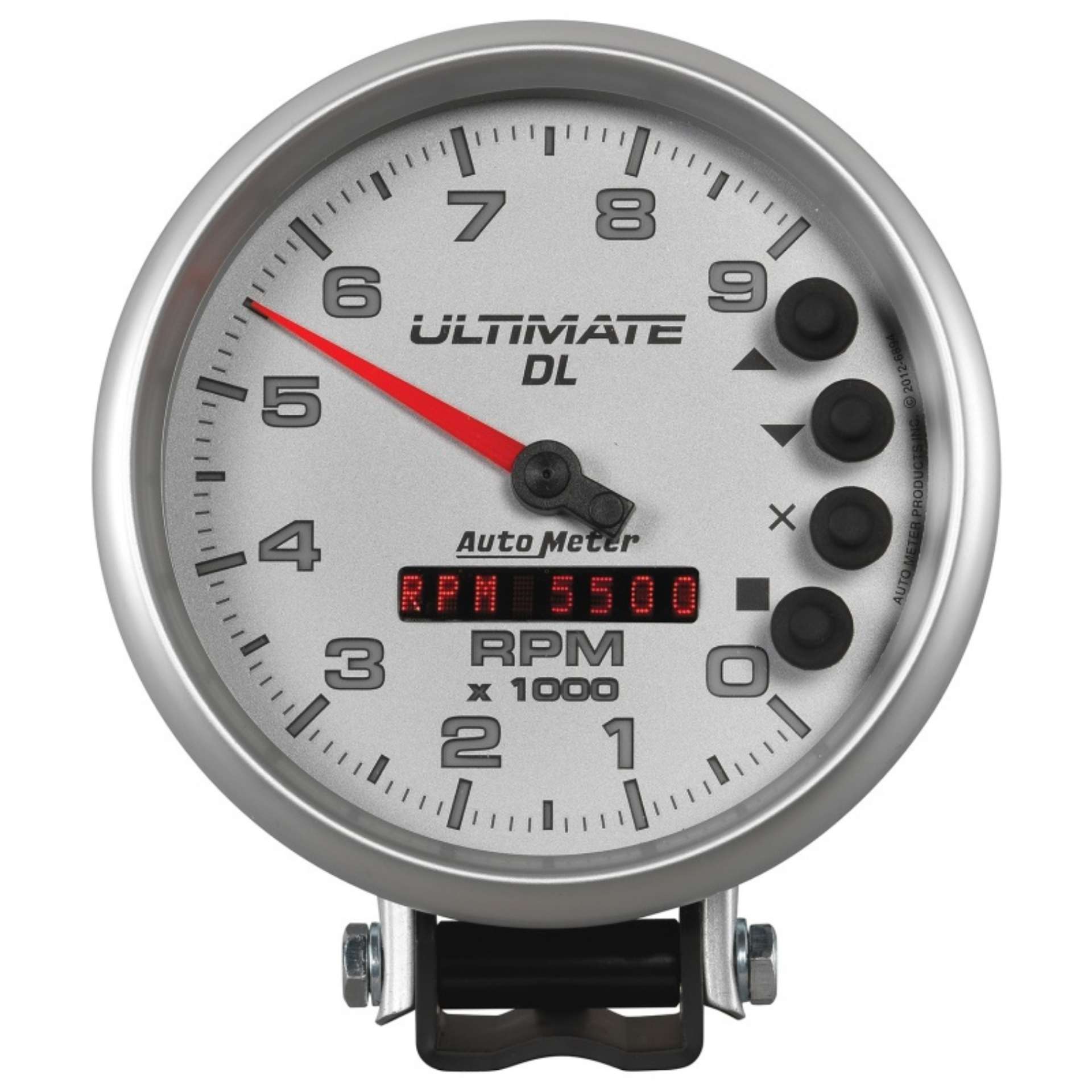 Picture of AutoMeter Gauge Tach 5in- 9K RPM Pedestal Datalogging Ultimate Dl Playback Silver