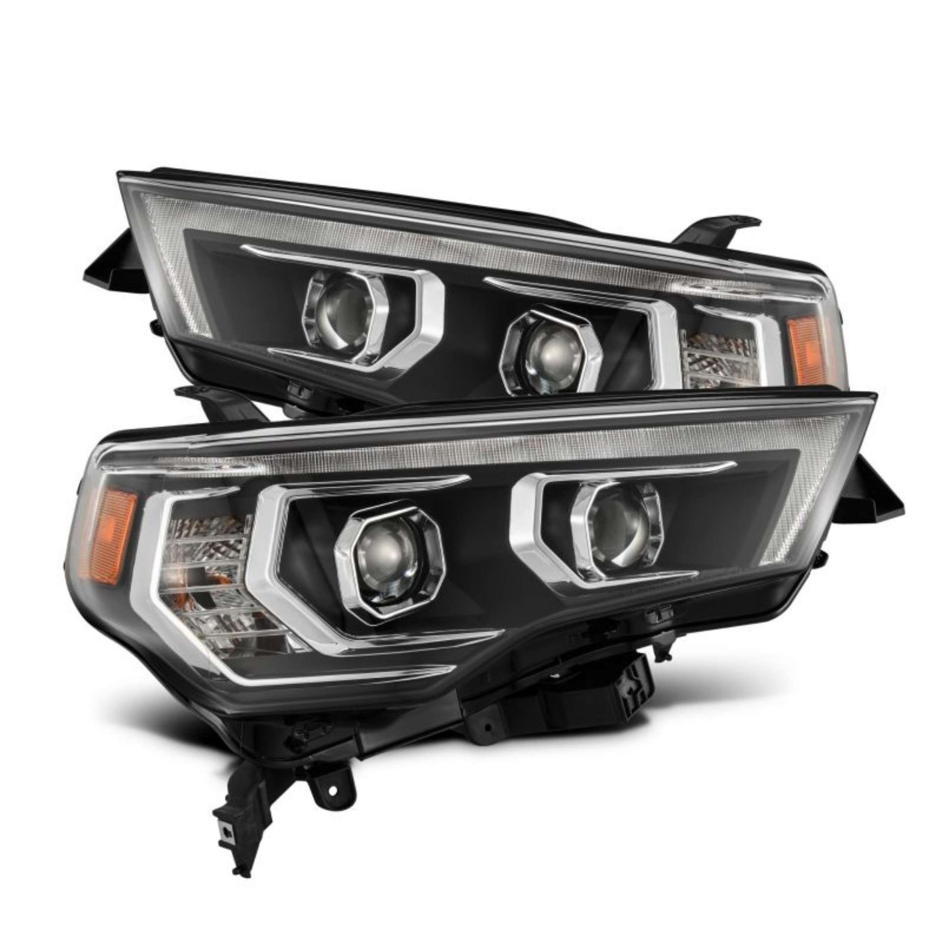 Picture of AlphaRex 14-22 Toyota 4Runner PRO-Series Projector Headlights Black w-Seq- Sig- + DRL