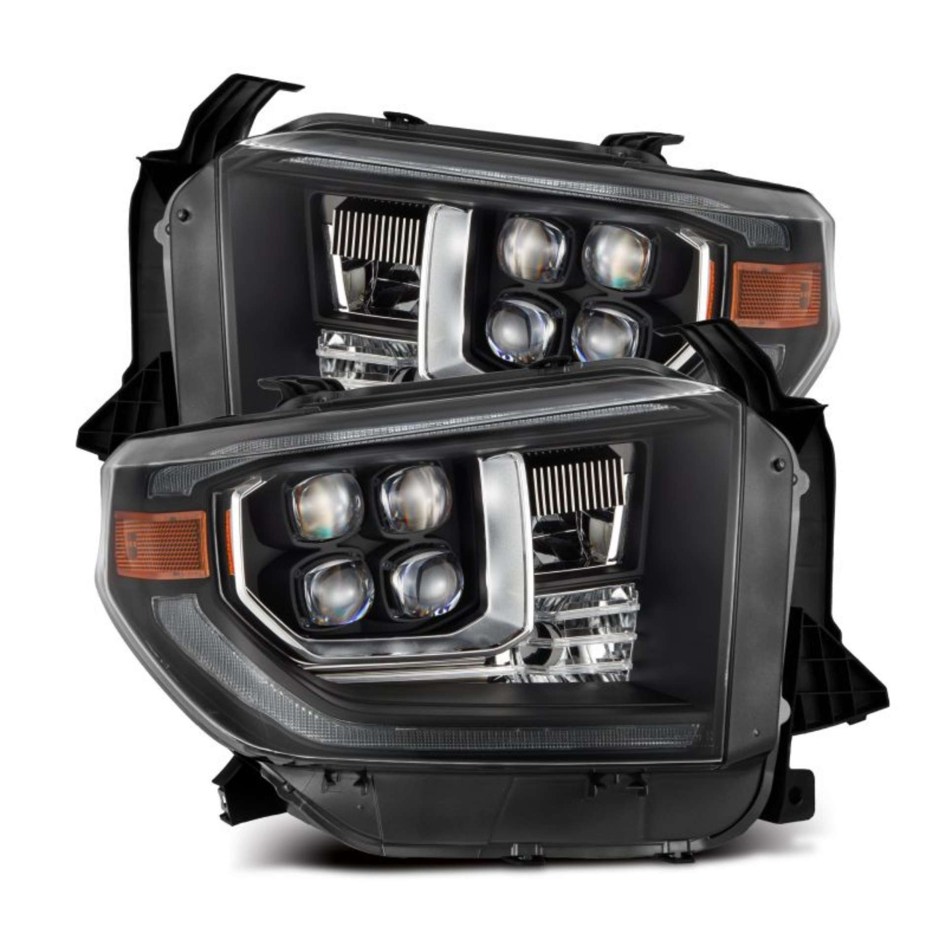 Picture of AlphaRex 14-21 Toyota Tundra NOVA-Series LED Proj Headlights Blk w-Actv Light & Seq- Sig + DRL