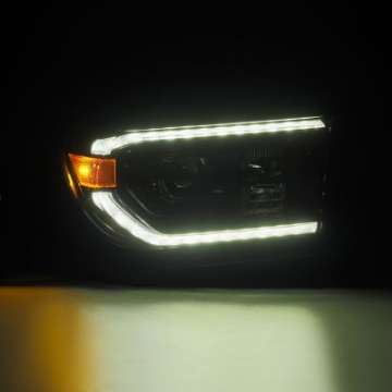 Picture of AlphaRex 07-13 Toyota Tundra - 08-17 Sequoia LUXX-Series LED Proj HL Blk w-Actv Lgt Seq- Sig + DRL