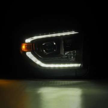 Picture of AlphaRex 14-21 Toyota Tundra LUXX-Series LED Proj Headlights Blk w-Actv Light & Seq- Sig + DRL