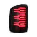 Picture of AlphaRex 14-18 GMC Sierra 1500-2500HD-3500HD LUXX-Series LED Tail Lights Blk-Red w-Actv Lgt Seq- Sig