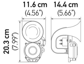 Picture of Hella Horn Kit Bx Black Air 1Tone 12-24V