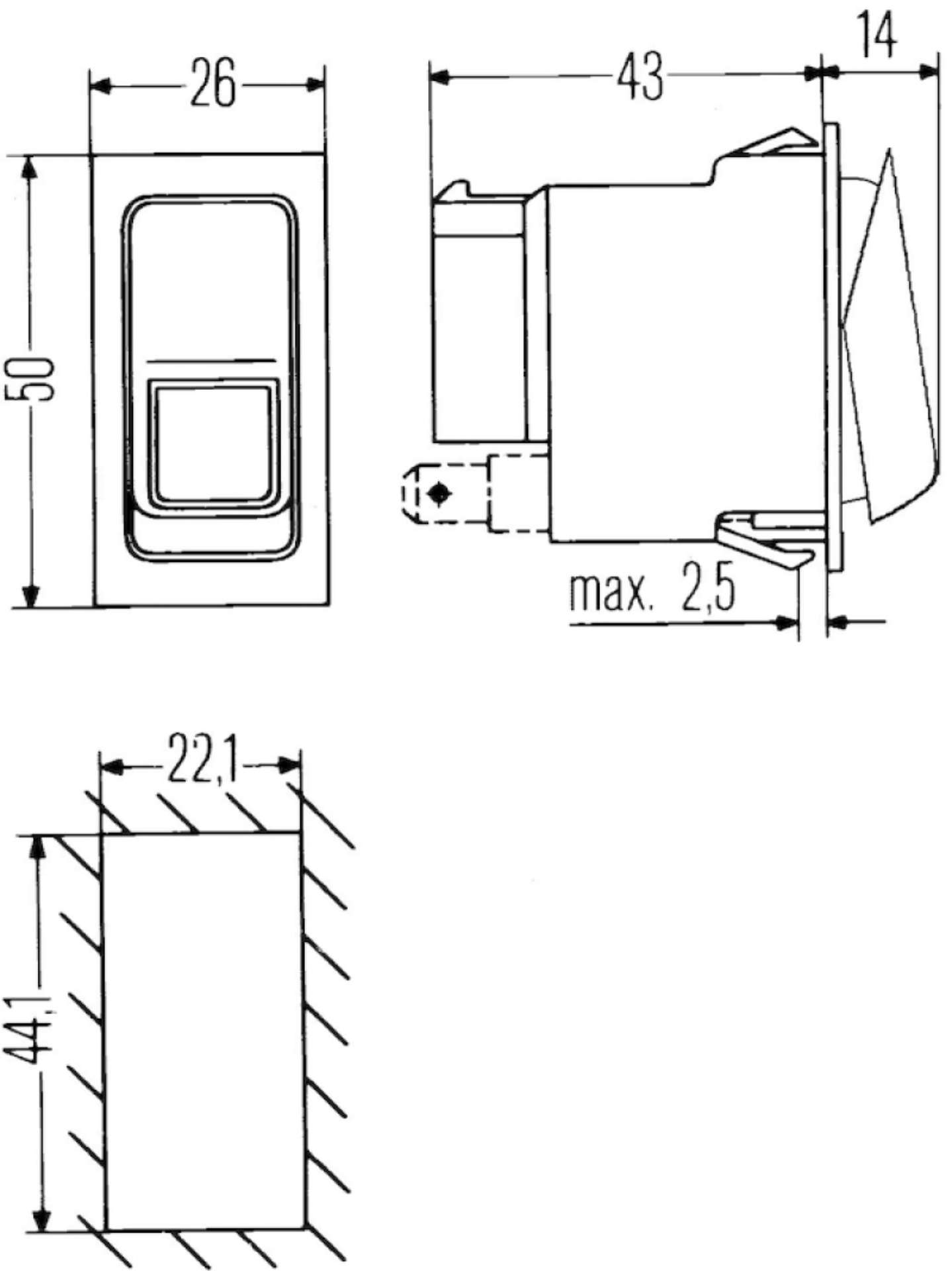 Picture of Hella Momentary Switch Spst W-Loc Light