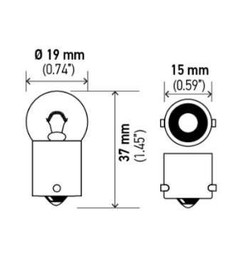 Picture of Hella Bulb 5007 12V 5W Ba15S B6 Sb