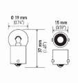 Picture of Hella Bulb 5007 12V 5W Ba15S B6 2