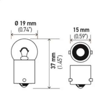 Picture of Hella Bulb 5008 12V 10W Ba15S B6 Sb