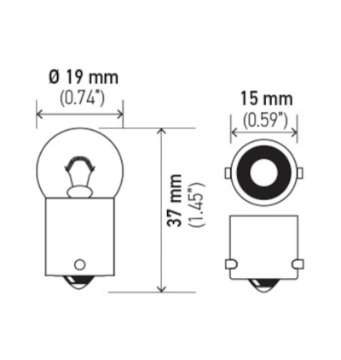 Picture of Hella Bulb 5008 12V 10W Ba15S B6 2