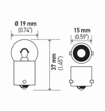 Picture of Hella Bulb 5637 24V 10W Ba15S B6 2