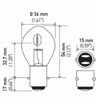 Picture of Hella Bulb 6235 12V 35-35W Ba20D B11 S2 Sb