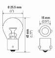 Picture of Hella Bulb 12V 21W Ba15S S8 Amber 2