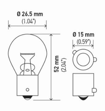 Picture of Hella Bulb 7507 12V 21W Bau15S S8 Namber 2