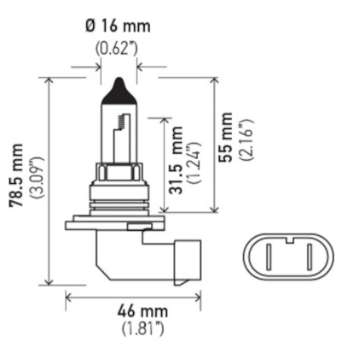 Picture of Hella Bulb 9006 12V 55W P22D T4 +50