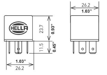 Picture of Hella Relay Mini Iso 4 Pole 12V Spst