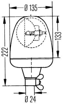 Picture of Hella Rotating Beacon H 12V Yellow Mgs12 2Rl