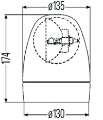 Picture of Hella Rotating Beacon H12V Amber Lamp 2Rl