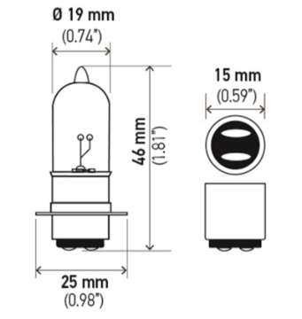 Picture of Hella Bulb 3603 12V 25-25W Px15D T6