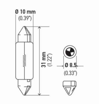 Picture of Hella Bulb 3175 12V 10W Sv858 T325 10X31 Sb