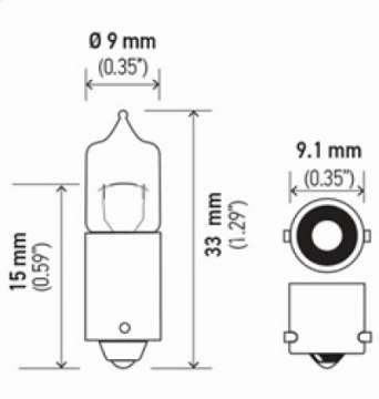 Picture of Hella Bulb H10W 12V 10W Ba9S T3 8Gh