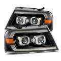 Picture of AlphaRex 04-08 Ford F-150 No 2004 Heritage LUXX-Series LED Proj HL Alpha-Blk w-Actv Lgt - Seq- Sig