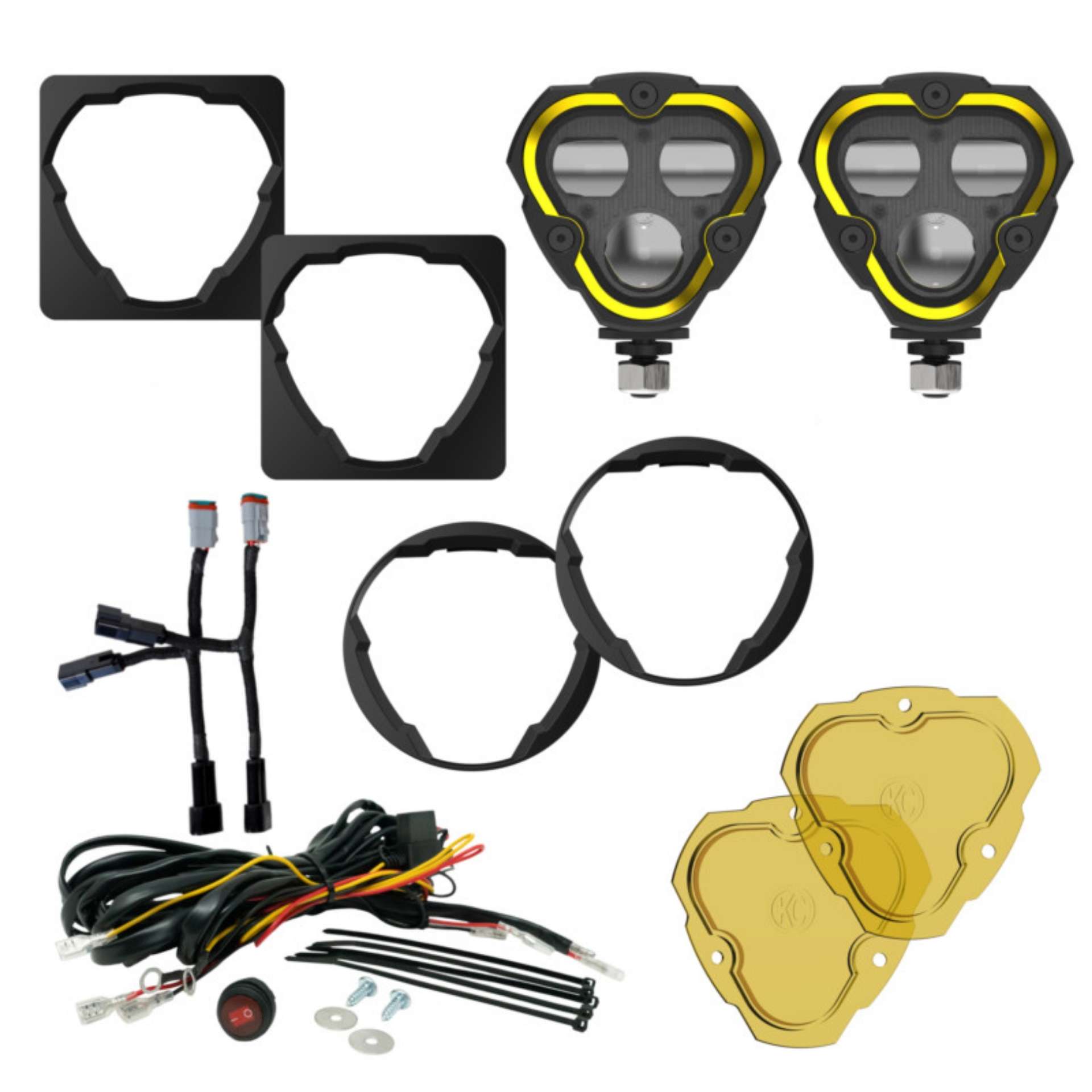 Picture of KC HiLiTES FLEX ERA 3 Dual Mode SAE Fog Lights - 2-Light Master Kit for Toyota Aftermarket Bumper