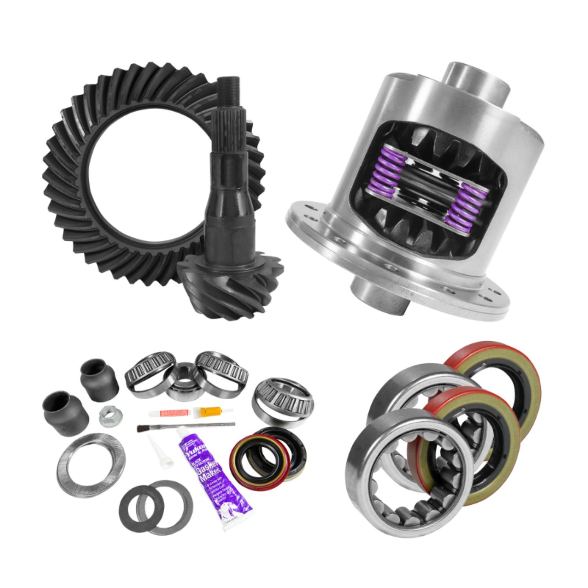 Picture of Yukon 9-75in Ford 3-55 Rear Ring & Pinion Install Kit 34 Spline Positraction Axle Bearings